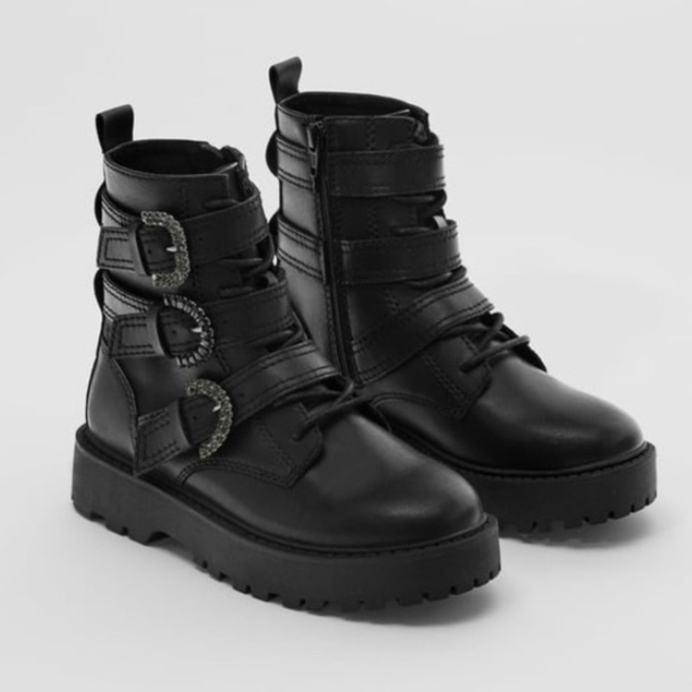 Zara Black Kids Jewel Boots Size 34 - Picture 2 of 15